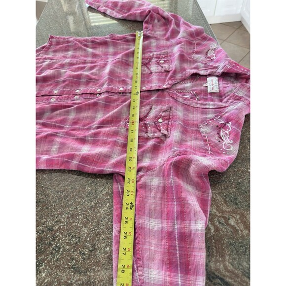 Panhandle Slim Womens Pink Purple XL Button Up Western Shirt Striped XL - Picture 7 of 9